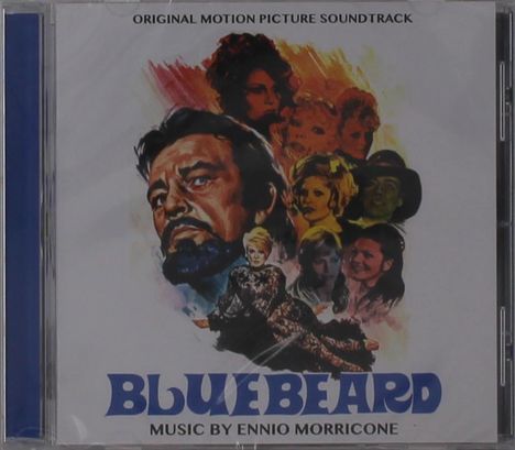 Original Motion Picture Soundtrack, Bluebeard, Music by Ennio Morricone. Illustration von Gesichtern und Figuren.