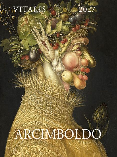„Vitalis 2027 Arcimboldo“. Eine Illustration zeigt ein Porträt aus Früchten und Gemüse geformt.
