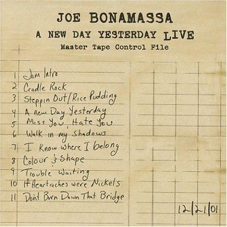 Joe Bonamassa: A New Day Yesterday: Live 2001, CD