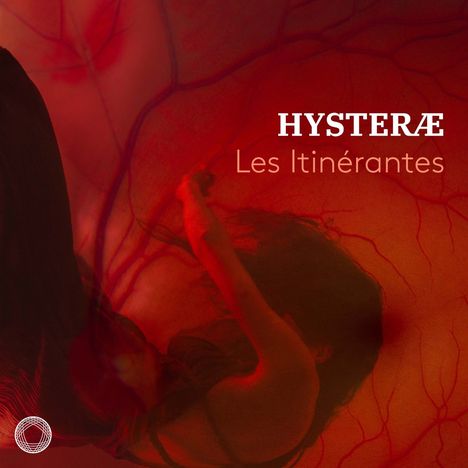 Text: "HYSTERÆ Les Itinérantes". Roter Hintergrund, überzogen mit transparentem Plastik.
