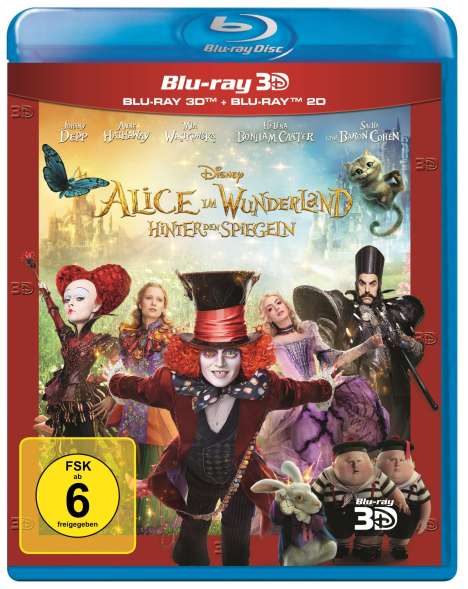 Alice im Wunderland - Hinter den Spiegeln (3D &amp; 2D Blu-ray), 2 Blu-ray Discs