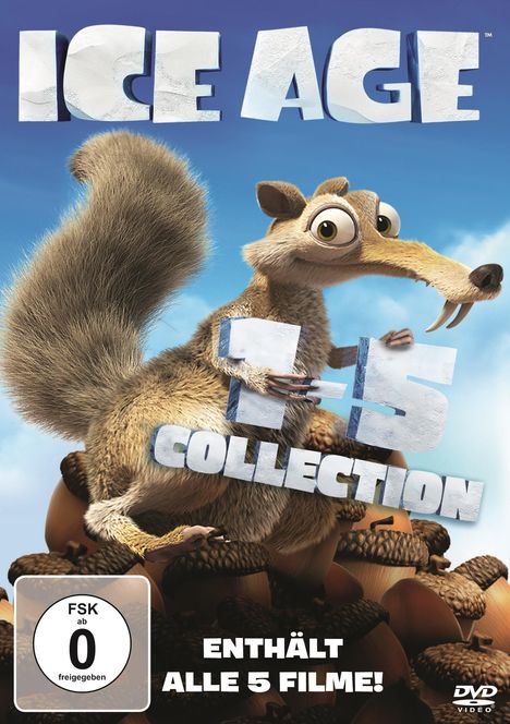 Ice Age 1-5, 5 DVDs