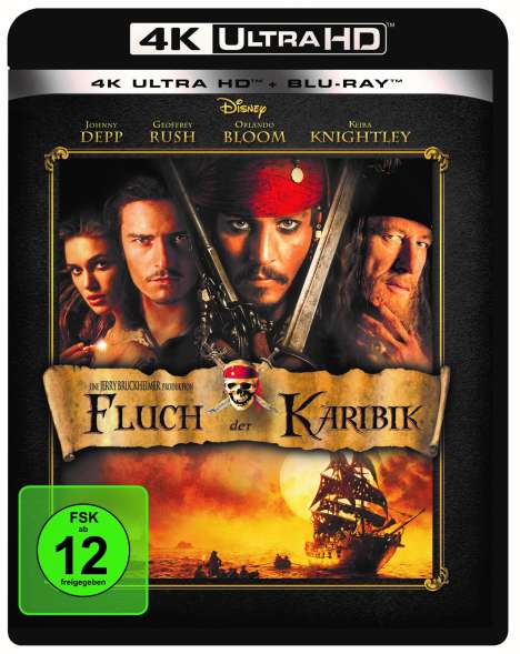 Pirates of the Caribbean - Fluch der Karibik (Ultra HD Blu-ray &amp; Blu-ray), 1 Ultra HD Blu-ray und 1 Blu-ray Disc