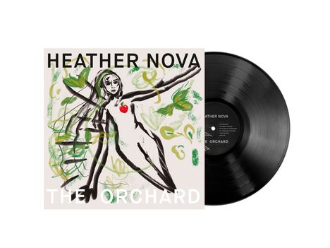 "Heather Nova - The Orchard" steht auf einem Albumcover mit einer expressiv gemalten Figur und grünen Wirbeln.