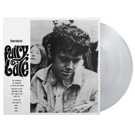 Texte: "donovan", "fairy tale", Gedicht über Magier.  
Schwarzweiß-Foto: Junger Mann, nachdenklich, mit anderen im Hintergrund.