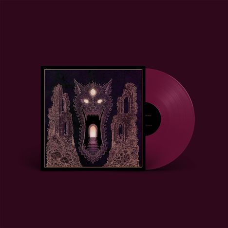 Vinyl in Dunkelrot, Cover mit mystischem Tor in Form eines Drachenkopfs, flankiert von Ruinen.