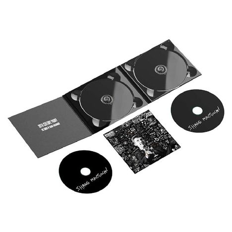 Box-Set mit CDs, auf der eine steht "Shane MacGowan". Im Hintergrund ein schwarz-weißes Bild von ihm.