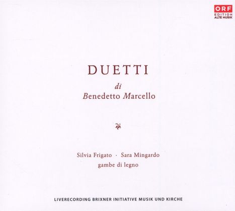 Benedetto Marcello (1686-1739): Duetti da Camera, CD