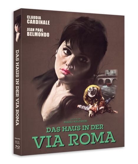 "Das Haus in der Via Roma." Claudia Cardinale, Jean Paul Belmondo. Ein Film von Mauro Bolognini. Illustration einer Frau.
