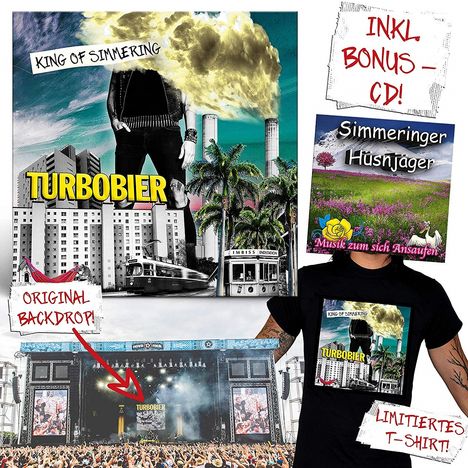 Turbobier: King Of Simmering (Limited-Fan-Edition), 2 CDs, 1 Merchandise und 1 T-Shirt