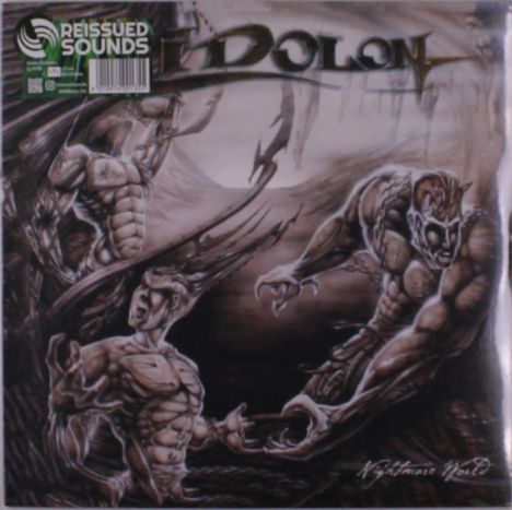 Albumcover mit „REISSUED SOUNDS“ und „EDOLON“. Fantasievolles Artwork mit muskulösen Kreaturen in dunkler Umgebung.