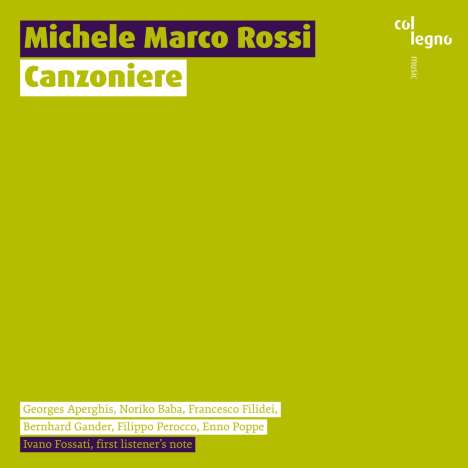 Michele Marco Rossi - Canzioniere, CD