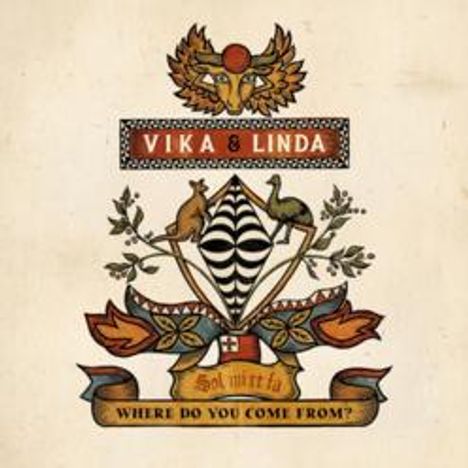 "VIKA & LINDA", "Sol ivi ri fa", "WHERE DO YOU COME FROM?". Illustration mit Tieren und dekorativen Elementen.