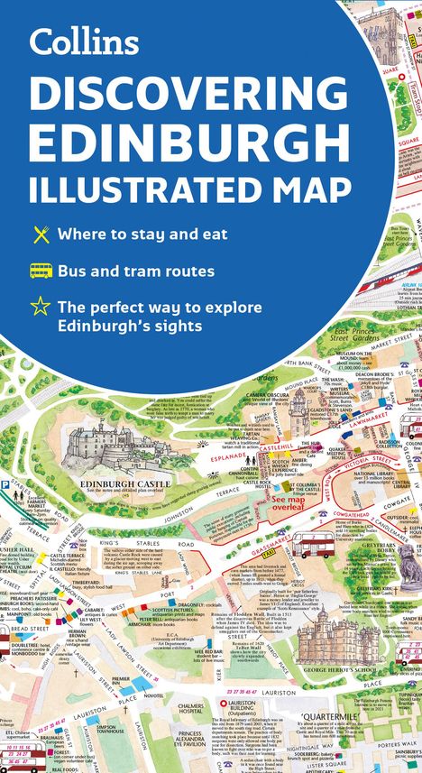 Collins Maps: Discovering Edinburgh Illustrated Map, Karten