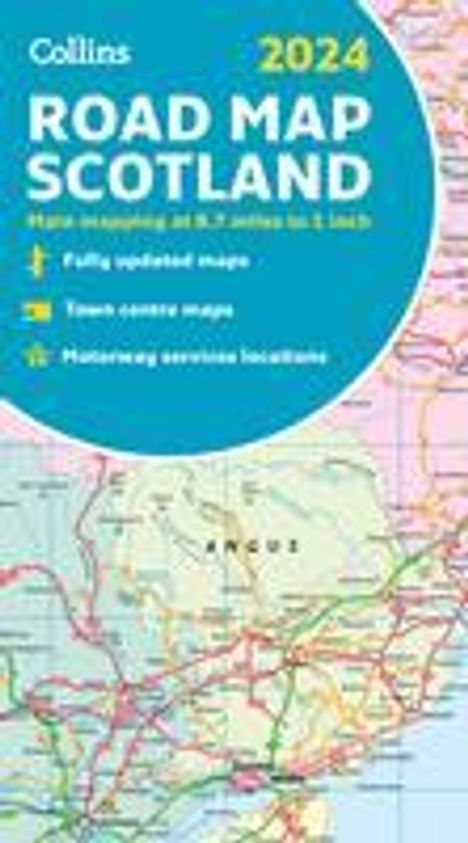 Collins: 2024 Collins Road Map of Scotland: Folded Road Map, Karten