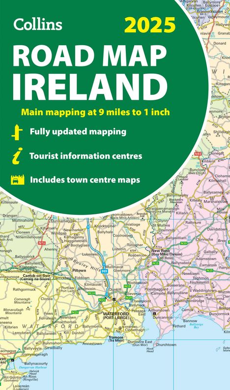 Collins Maps: 2025 Collins Road Map of Ireland, Karten