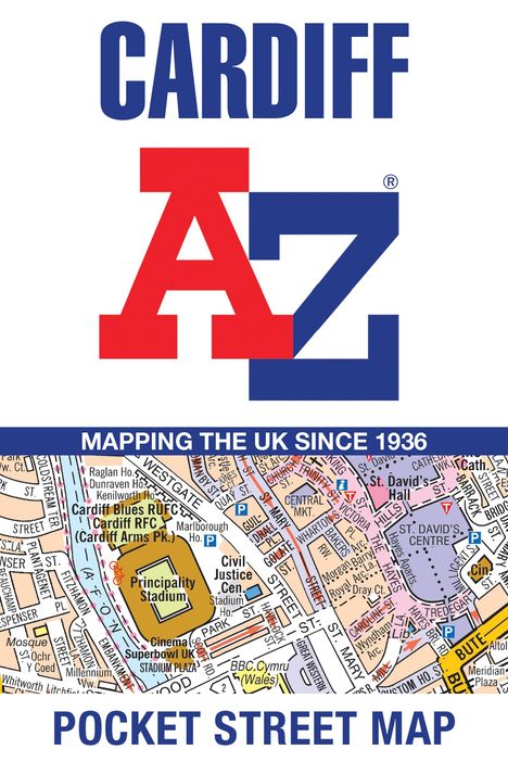 A-Z Maps: Cardiff A-Z Pocket Street Map, Karten
