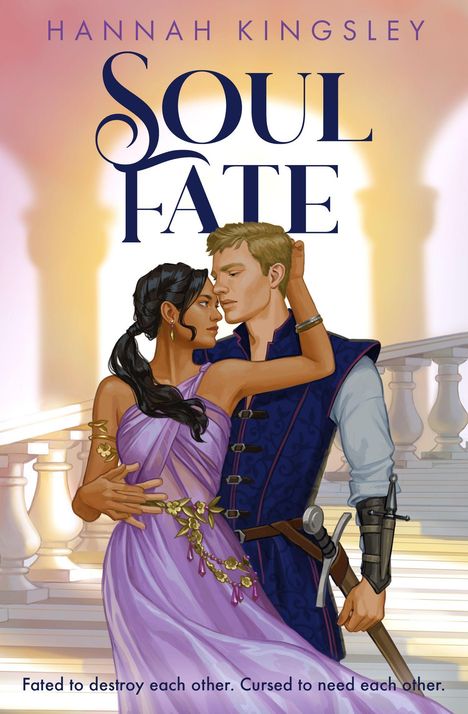 Titel: "Soul Fate". Untertitel: "Fated to destroy each other. Cursed to need each other." Illustration eines umarmenden Paares.