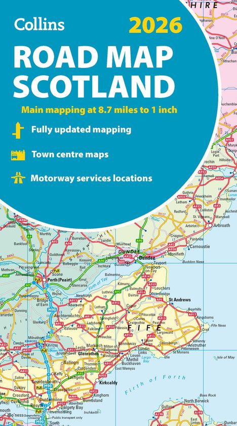 Collins Maps: 2026 Collins Road Map of Scotland, Karten