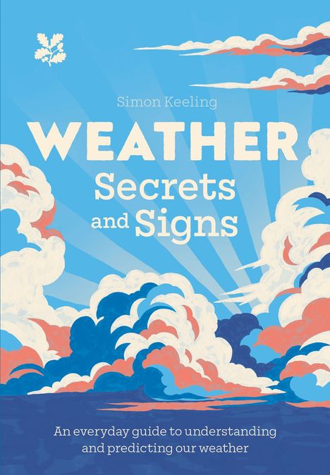 "Weather Secrets and Signs" und "An everyday guide to understanding and predicting our weather". Illustration: Bunte Wolken.