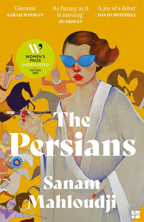 „Glorious“ Sarah Winman, „As funny as it is moving“ Guardian, „A joy of a debut“ David Mitchell. Illustration einer Frau mit blauer Brille.