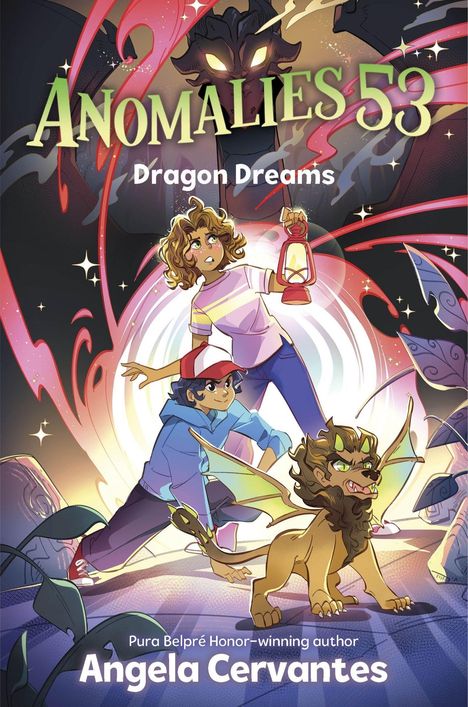 "Anomalies 53: Dragon Dreams." Illustration mit zwei Kindern, einem kleinen Drachen und leuchtenden Farben, die Fantasie erwecken.
