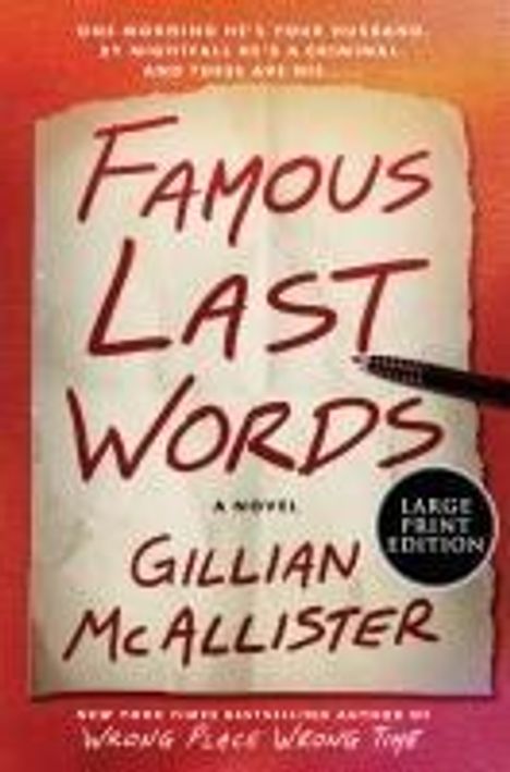 Gillian McAllister: Famous Last Words, Buch