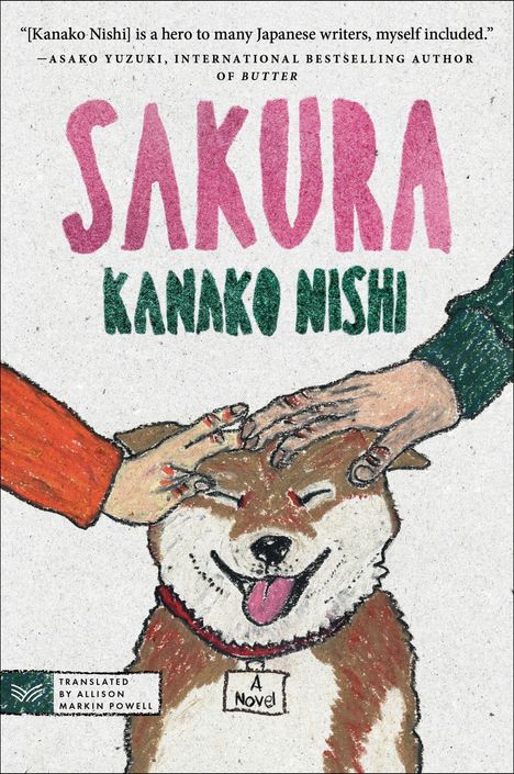 „SAKURA“ von Kanako Nishi. Illustration eines lächelnden Hundes, der gestreichelt wird.