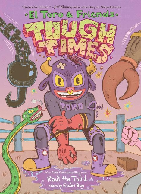 "El Toro & Friends: Tough Times" steht oben. Ein Cartoon-Stier in einem Wrestling-Ring, kämpferische Umgebung.