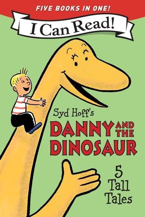 Text: "I Can Read! Danny and the Dinosaur: 5 Tall Tales". Illustration eines Jungen auf einem gelben Dinosaurier.