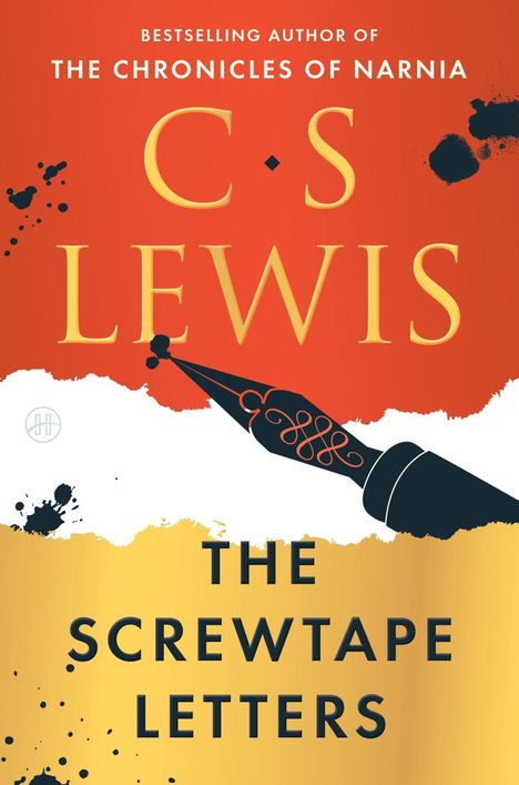 Bestselling Author of The Chronicles of Narnia, C.S. Lewis. The Screwtape Letters. Illustration: Füllfederhalter auf Farbverlauf.