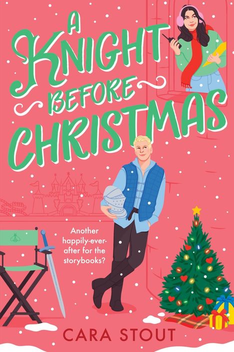 "A Knight Before Christmas" in großer Schrift, darunter "Another happily-ever-after for the storybooks?" Ein Mann mit Ritterhelm.