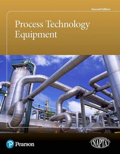 Text: "Process Technology Equipment", "Second Edition", Logos unten. Sicht auf große Metallrohre einer Industrieanlage.