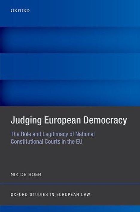 Nik de Boer: Judging European Democracy, Buch