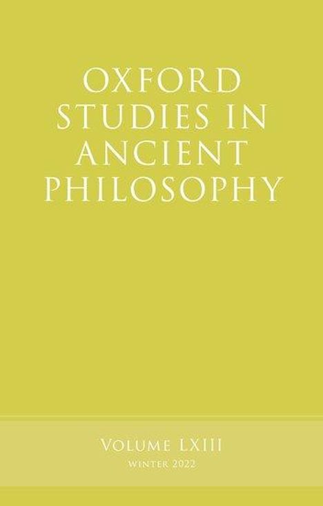 Oxford Studies in Ancient Philosophy, Buch