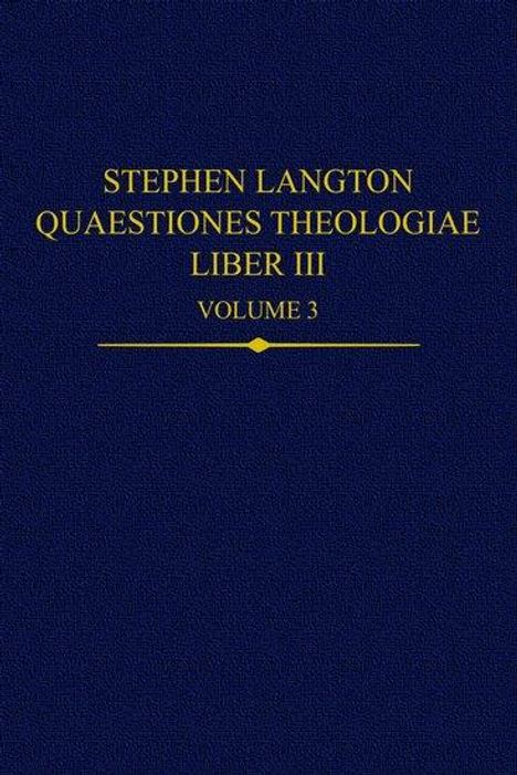 Stephen Langton, Quaestiones Theologiae, Buch