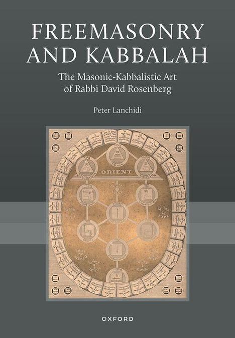 „Freemasonry and Kabbalah“ von Peter Lanchidi. Illustration mit geometrischen Mustern und Symbolen.