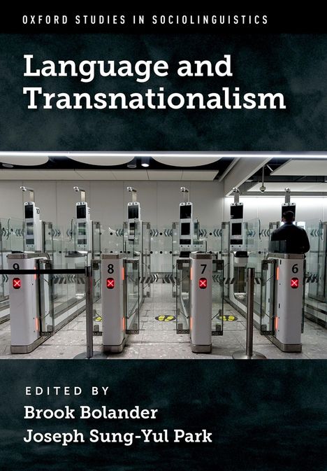 Text über automatisierten Zugangstoren. "Language and Transnationalism" und Bearbeiter-Namen darunter.