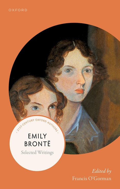 „Emily Brontë: Selected Writings“ steht in einem Kreis, Gemälde zweier Frauen mit nachdenklichen Blicken.