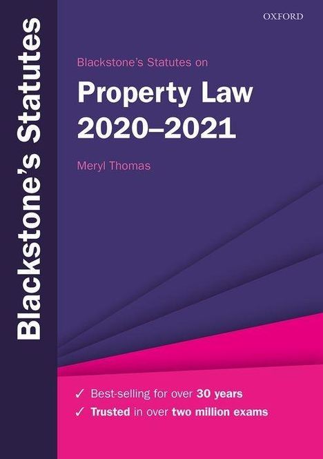 Meryl Thomas (Lecturer in Law, Institute of Law, Jersey): Thomas, M: Blackstone's Statutes on Property Law 2020-2021, Buch