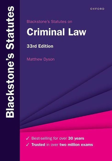 Matthew Dyson: Blackstone's Statutes on Criminal Law, Buch