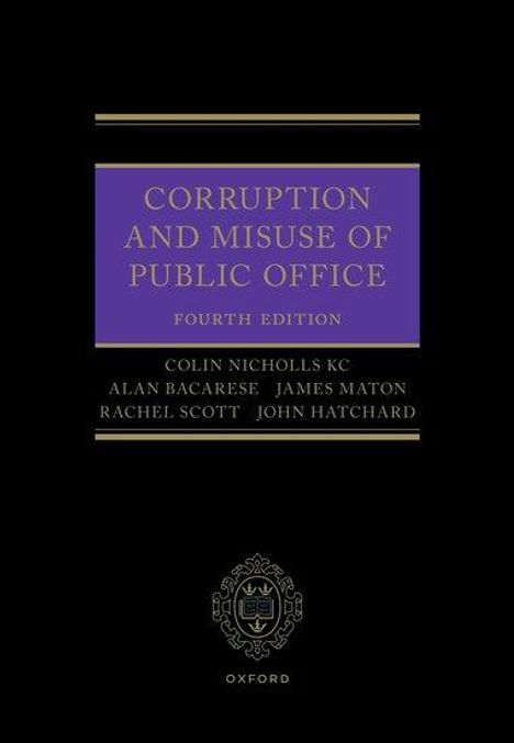 Colin Nicholls: Corruption and Misuse of Public Office, Buch