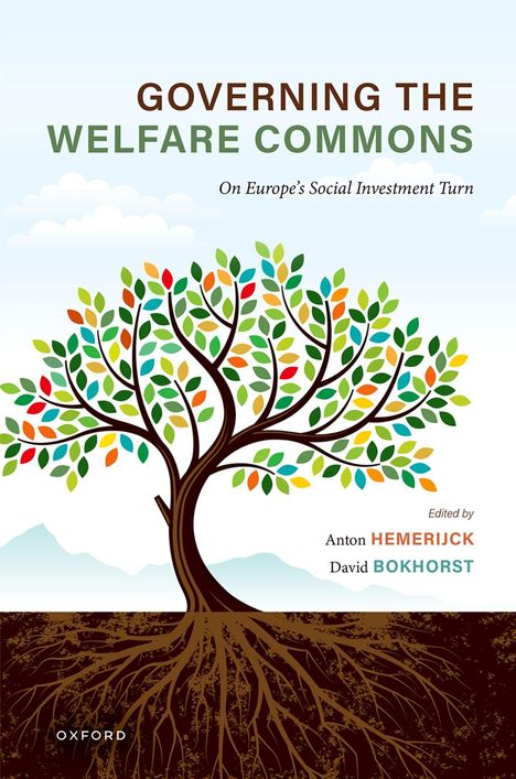 "Governing the Welfare Commons", darüber ein stilisierter Baum mit bunten Blättern und Wurzeln im Boden.