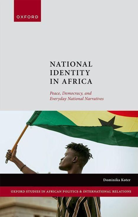 „National Identity in Africa“, Buchcover mit einer Person, die eine Flagge schwenkt.