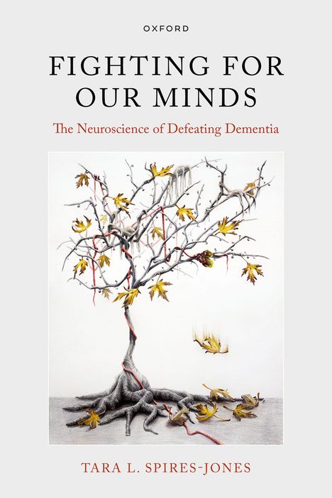 "Fighting for Our Minds" ist der Titel. Ein Baum, dessen Wurzeln Gehirnstrukturen ähneln, mit fallenden Blättern.