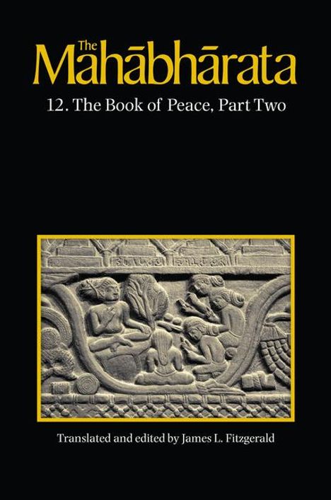 "The Mahabharata, 12. The Book of Peace, Part Two. Relief mit Figuren in angedeuteter Landschaft."