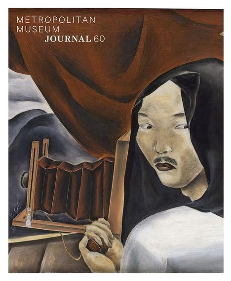 Oben links: „Metropolitan Museum Journal 60“. Illustration: Person mit Kamera und dunklem Hintergrund.