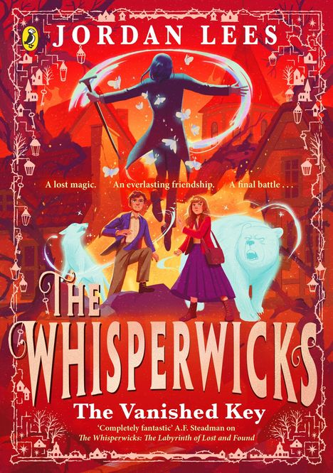 „The Whisperwicks: The Vanished Key“ – Ein dramatisches, magisches Cover mit Charakteren in einer fantasievollen Szene.
