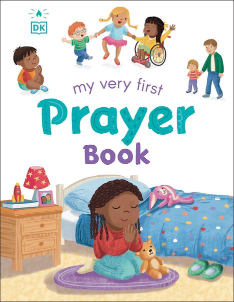 „my very first Prayer Book“. Illustrationen von betenden und spielenden Kindern in verschiedenen Szenen.