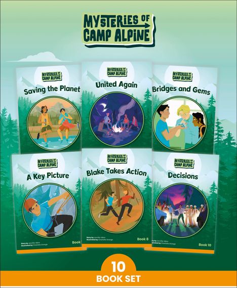 Mysteries of Camp Alpine. Titel: Saving the Planet, United Again, Bridges and Gems, A Key Picture, Blake Takes Action, Decisions.